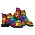 Geometric Rainbow Pattern Print Flat Ankle Boots