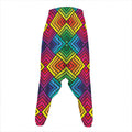 Geometric Rainbow Pattern Print Hammer Pants