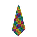 Geometric Rainbow Pattern Print Hand Towel