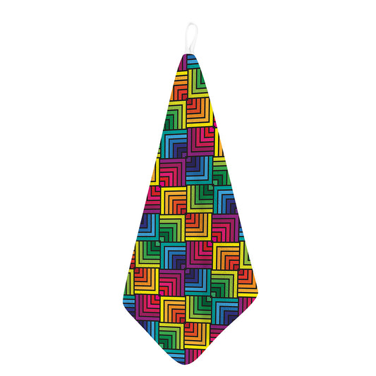 Geometric Rainbow Pattern Print Hand Towel