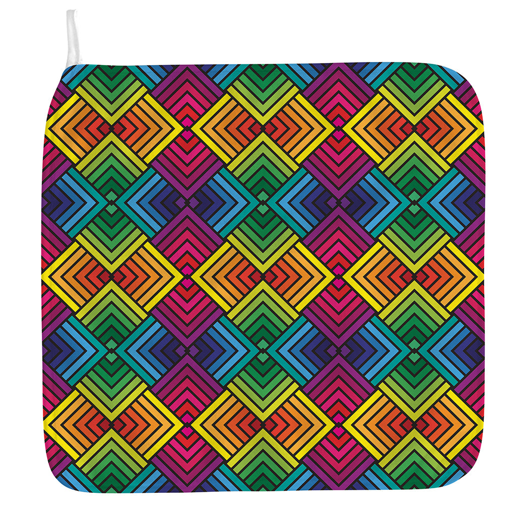 Geometric Rainbow Pattern Print Hand Towel
