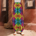 Geometric Rainbow Pattern Print Harem Pants