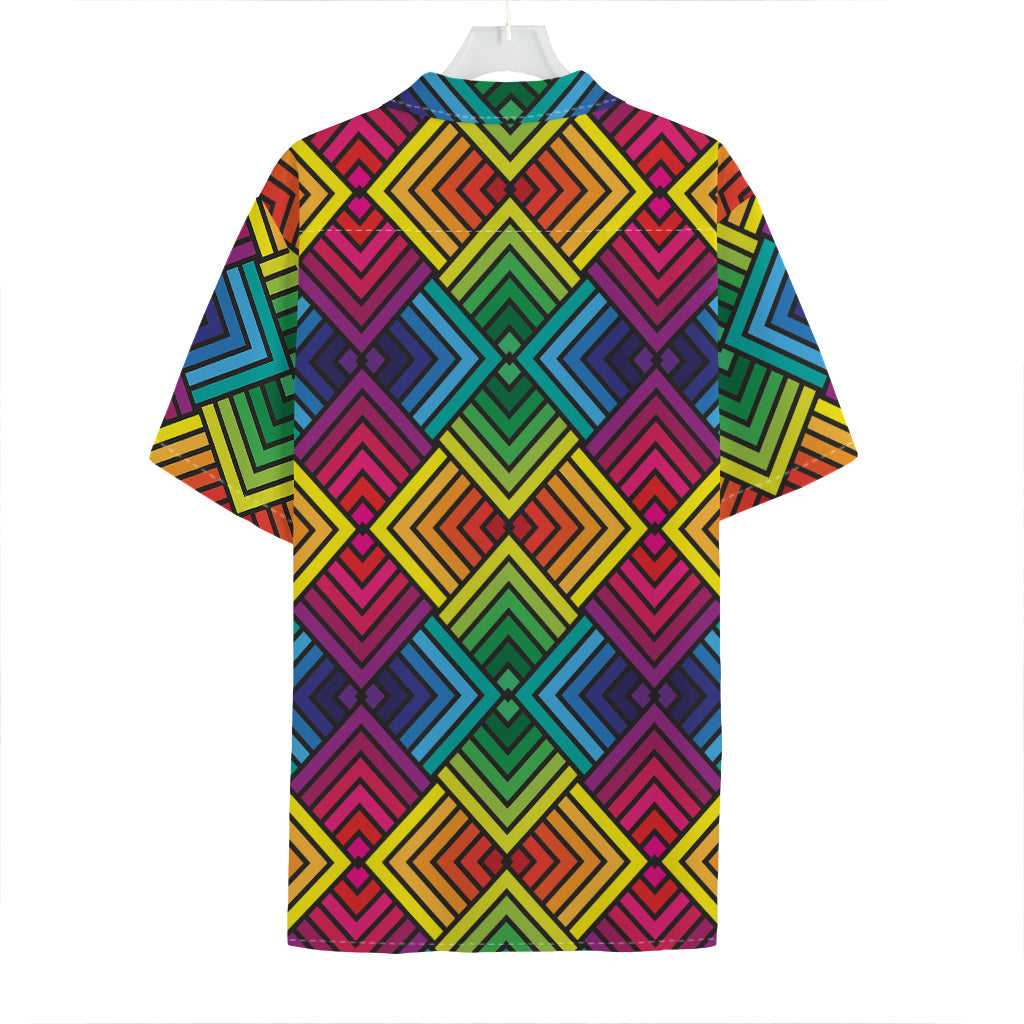 Geometric Rainbow Pattern Print Hawaiian Shirt