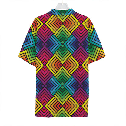 Geometric Rainbow Pattern Print Hawaiian Shirt