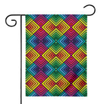 Geometric Rainbow Pattern Print House Flag