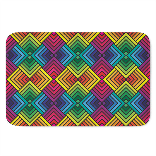 Geometric Rainbow Pattern Print Indoor Door Mat