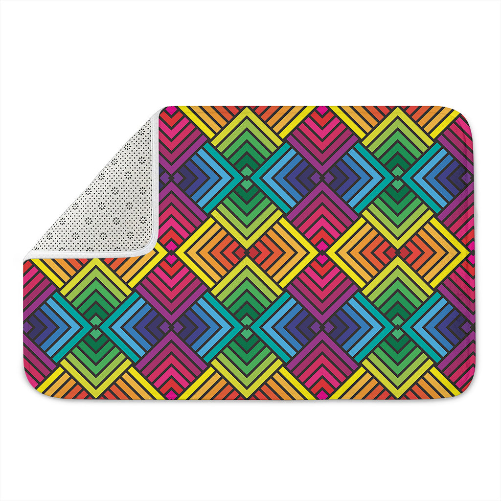 Geometric Rainbow Pattern Print Indoor Door Mat