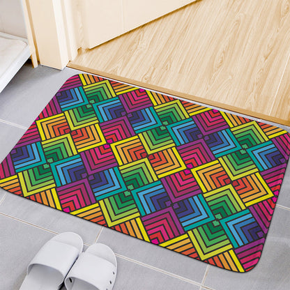 Geometric Rainbow Pattern Print Indoor Door Mat