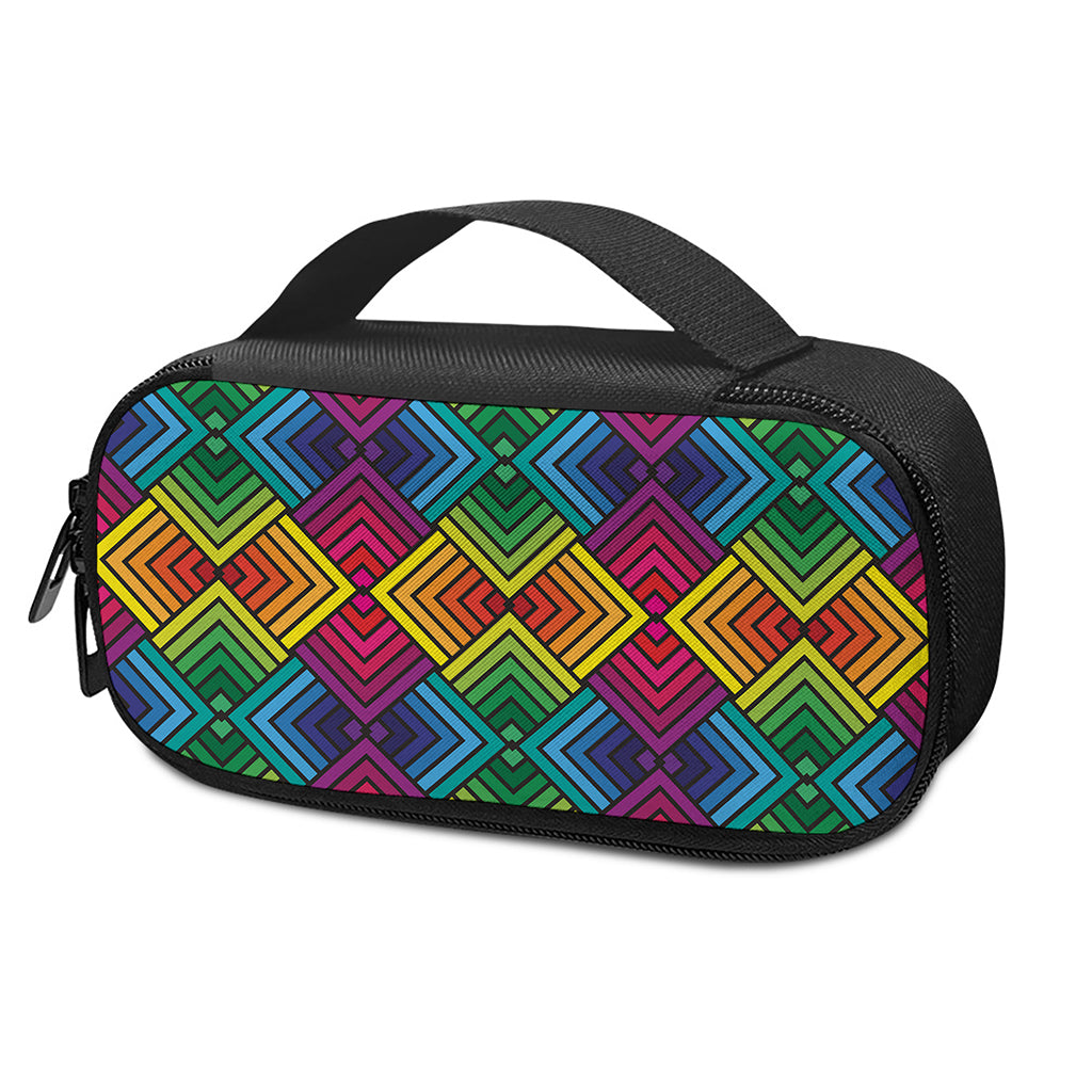 Geometric Rainbow Pattern Print Insulin Cooler Travel Case