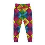 Geometric Rainbow Pattern Print Jogger Pants