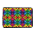 Geometric Rainbow Pattern Print Kitchen Mat