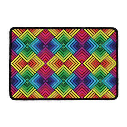Geometric Rainbow Pattern Print Kitchen Mat