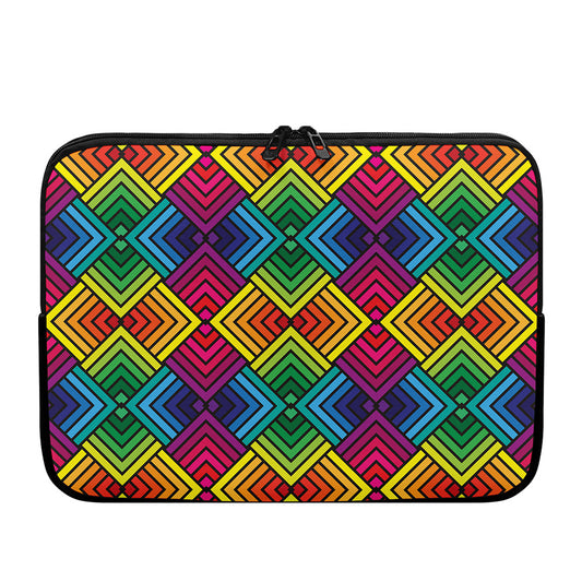 Geometric Rainbow Pattern Print Laptop Sleeve