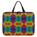 Geometric Rainbow Pattern Print Laptop Sleeve With Handle