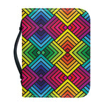 Geometric Rainbow Pattern Print Leather Bible Cover