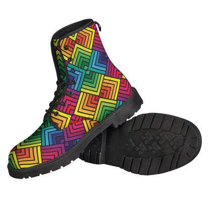 Geometric Rainbow Pattern Print Backpack
