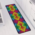 Geometric Rainbow Pattern Print Long Kitchen Mat