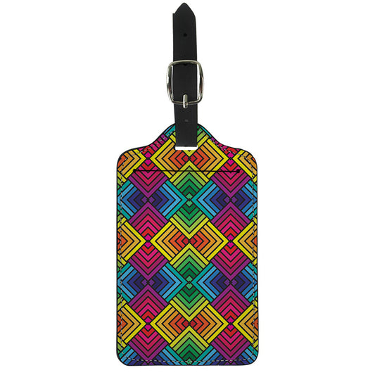Geometric Rainbow Pattern Print Luggage Tag