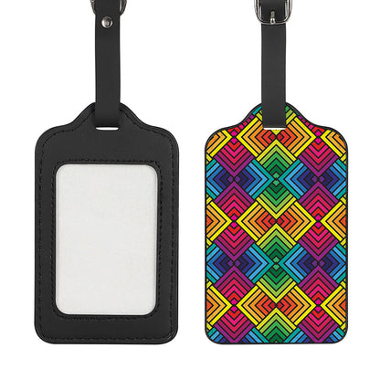 Geometric Rainbow Pattern Print Luggage Tag
