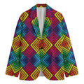 Geometric Rainbow Pattern Print Men's Blazer