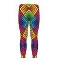 Geometric Rainbow Pattern Print Men's Leggings