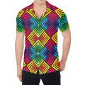 Geometric Rainbow Pattern Print Men's Shirt