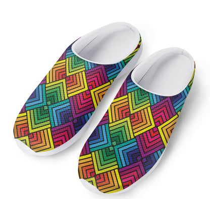 Geometric Rainbow Pattern Print Mesh Casual Shoes