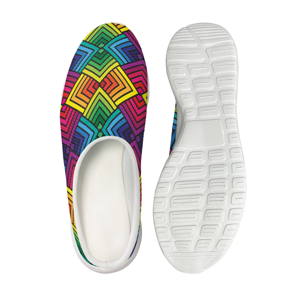Geometric Rainbow Pattern Print Mesh Casual Shoes