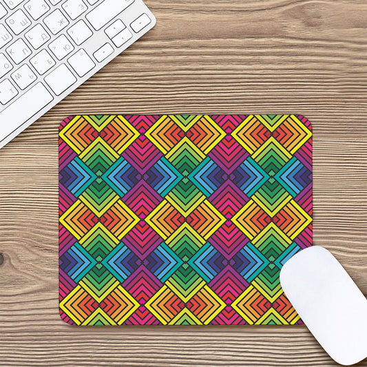 Geometric Rainbow Pattern Print Mouse Pad