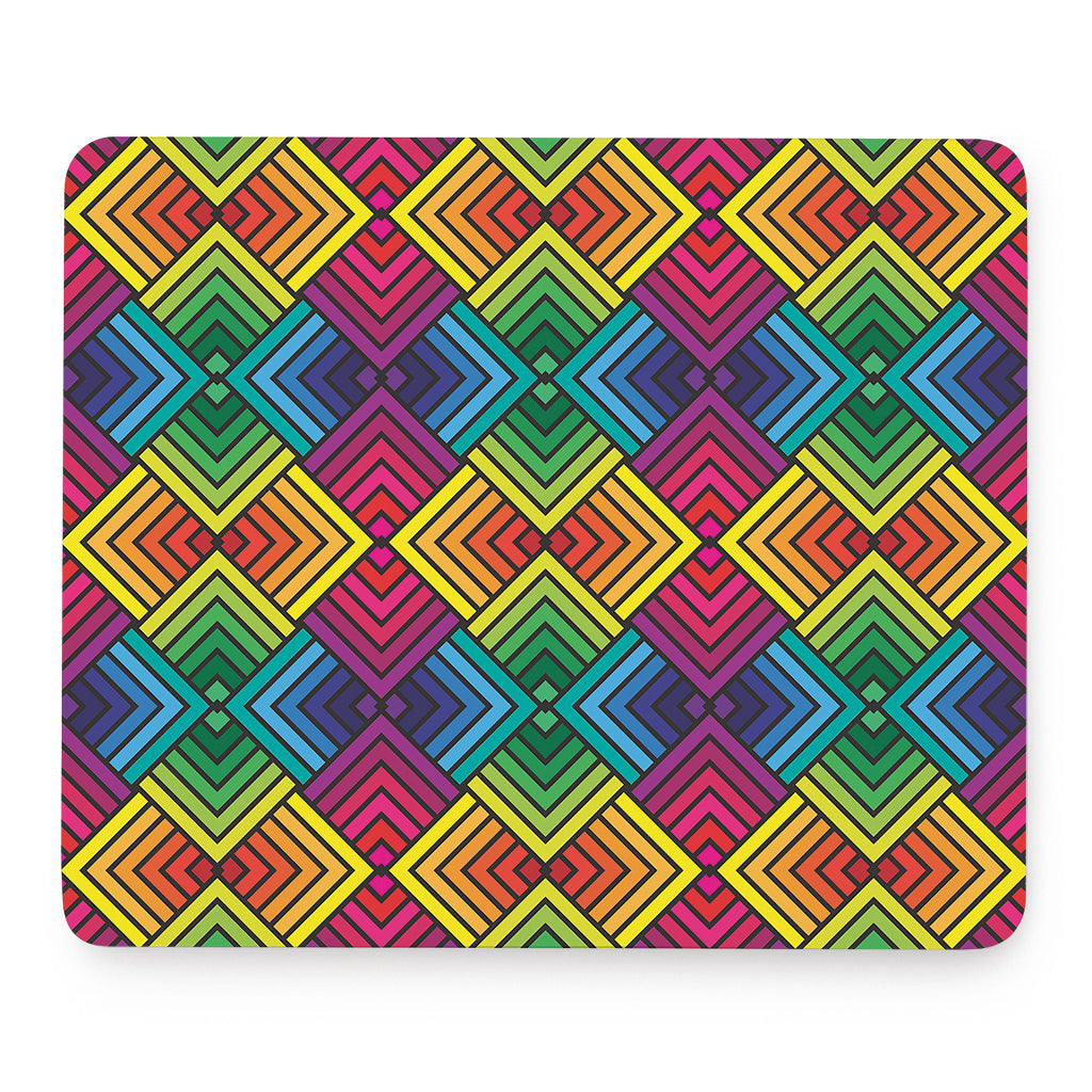 Geometric Rainbow Pattern Print Mouse Pad