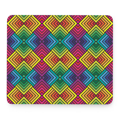 Geometric Rainbow Pattern Print Mouse Pad