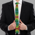Geometric Rainbow Pattern Print Necktie