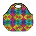 Geometric Rainbow Pattern Print Neoprene Lunch Bag