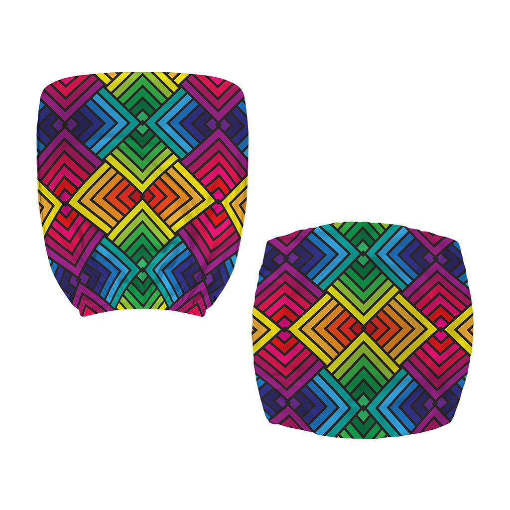 Geometric Rainbow Pattern Print Office Chair Cover
