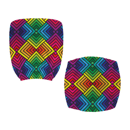Geometric Rainbow Pattern Print Office Chair Cover