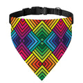 Geometric Rainbow Pattern Print Over The Collar Dog Bandana