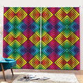 Geometric Rainbow Pattern Print Pencil Pleat Curtains