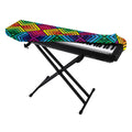 Geometric Rainbow Pattern Print Piano Keyboard Cover