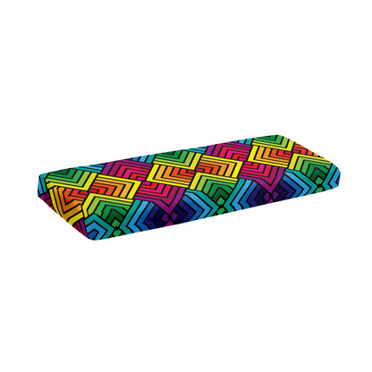 Geometric Rainbow Pattern Print Piano Keyboard Cover