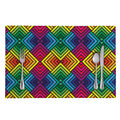 Geometric Rainbow Pattern Print Placemat