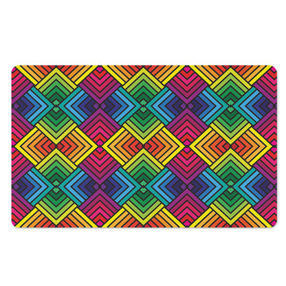 Geometric Rainbow Pattern Print Polyester Doormat