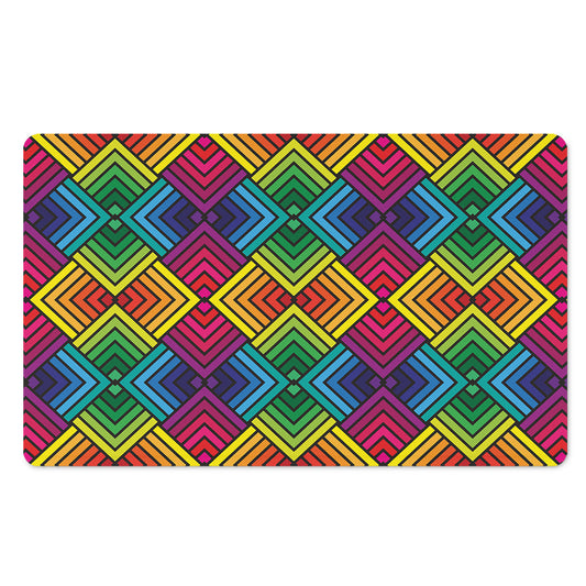 Geometric Rainbow Pattern Print Polyester Doormat