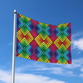Geometric Rainbow Pattern Print Polyester Flag