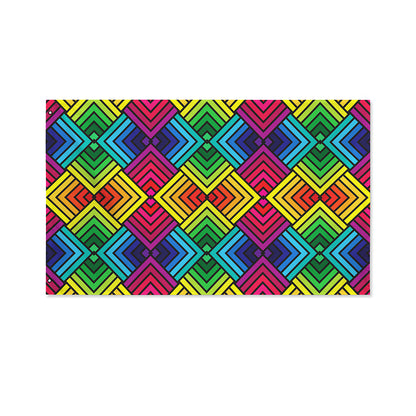 Geometric Rainbow Pattern Print Polyester Flag
