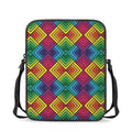 Geometric Rainbow Pattern Print Rectangular Crossbody Bag