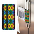 Geometric Rainbow Pattern Print Refrigerator Handle Covers