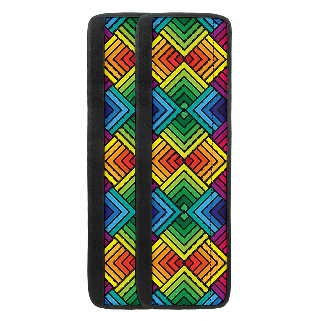 Geometric Rainbow Pattern Print Refrigerator Handle Covers
