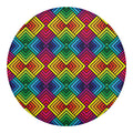 Geometric Rainbow Pattern Print Round Blanket