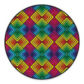 Geometric Rainbow Pattern Print Round Floor Mat