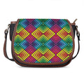 Geometric Rainbow Pattern Print Saddle Bag
